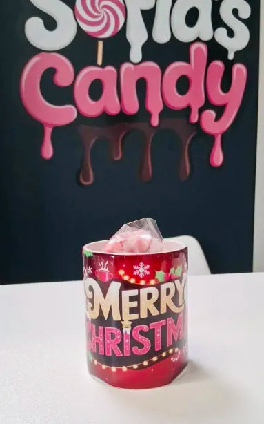 BLUE or PINK Merry Christmas Mug Treat